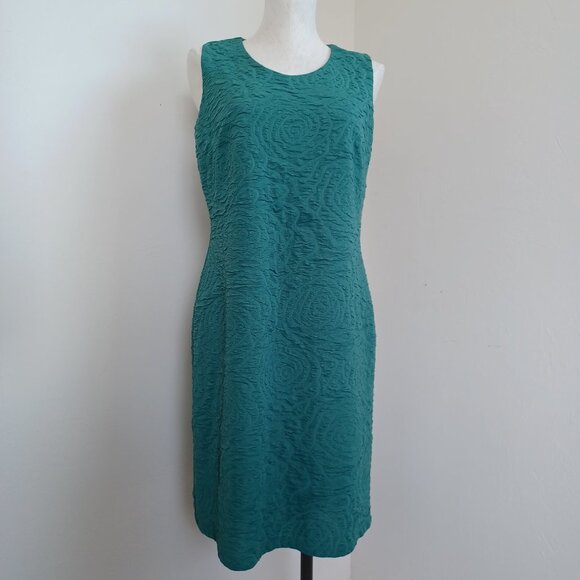 Very Vollbracht Shift‎ Dress Green Slim Fit Stretch Knit Womens Large - Picture 6 of 15